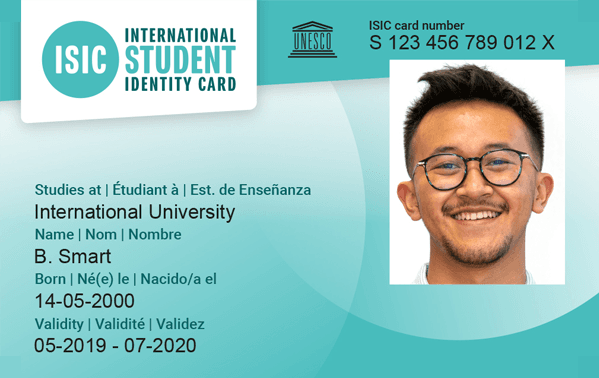 Student with ISIC Card